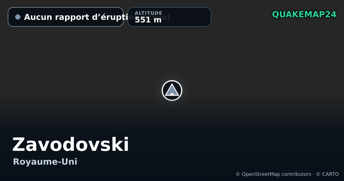 Zavodovski · Aucun rapport d’éruption actuel · 551 m